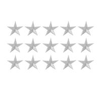 sourcing map 15Pcs Iron on Star Patches, Sew on Star Embroidered Patches, Decorative Repair Patch Applique for DIY Crafts Backpacks Bags Hats Clothes, 70mm Silver Gray