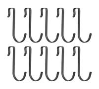 sourcing map 15Pcs J-Shaped Hook, Hanging Sink Grid Hooks Fit 10mm OD for Hanging, Drying, Kitchen Spoon Hanger Supermarket, Black