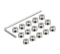 sourcing map 15Pcs Landing Gear Stopper 2.1 x 7mm/0.08"x 0.28" Plane Wheel Collar Block with Wrench for RC Airplane Model Remote Aircraft