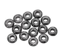 sourcing map 15pcs Large Hole Stone Beads 5x10mm Flat Round Natural Stone Loose Beads with 4mm Hole for Bracelet Necklace DIY Crafts Hair Accessory Making Bright Black