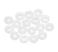 sourcing map 15pcs Large Hole Stone Beads 5x10mm Flat Round Natural Stone Loose Beads with 4mm Hole for Bracelet Necklace DIY Crafts Accessory Making, White Jade
