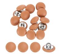 sourcing map 15Pcs Leather Covered Buttons, 12.5mm 20L Round Metal Shank Sewing Buttons Sew on for Clothes Coat Hats, Sofa Decoration, DIY Crafts Making, Light Orange