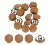 sourcing map 15Pcs Leather Covered Buttons, 12.5mm 20L Round Metal Shank Sewing Buttons Sew on for Clothes Coat Hats, Sofa Decoration, DIY Crafts Making, Dark Orange