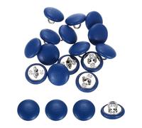 sourcing map 15Pcs Leather Covered Buttons, 12.5mm 20L Round Metal Shank Sewing Buttons Sew on for Clothes Coat Hats, Sofa Decoration, DIY Crafts Making, Blue