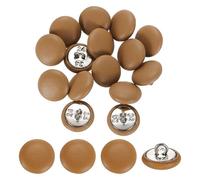 sourcing map 15Pcs Leather Covered Buttons, 15mm 24L Round Metal Shank Sewing Buttons Sew on for Clothes Coat Hats, Sofa Decoration, DIY Crafts Making, Dark Orange