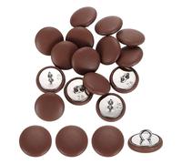 sourcing map 15Pcs Leather Covered Buttons, 18mm 28L Round Metal Shank Sewing Buttons Sew on for Clothes Coat Hats, Sofa Decoration, DIY Crafts Making, Brown