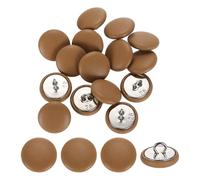 sourcing map 15Pcs Leather Covered Buttons, 18mm 28L Round Metal Shank Sewing Buttons Sew on for Clothes Coat Hats, Sofa Decoration, DIY Crafts Making, Dark Orange