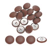 sourcing map 15Pcs Leather Covered Buttons, 25mm 40L Round Metal Shank Sewing Buttons Sew on for Clothes Coat Hats, Sofa Decoration, DIY Crafts Making, Brown