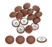 sourcing map 15Pcs Leather Covered Buttons, 25mm 40L Round Metal Shank Sewing Buttons Sew on for Clothes Coat Hats, Sofa Decoration, DIY Crafts Making, Light Brown