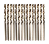 sourcing map 15pcs M35 Cobalt Twist Drill Bit Set 3.3mm Dia High-Speed Steel Metric Drill Bits 64mm Overall Length for Drilling Cutting Through Hard Metals Stainless Steel