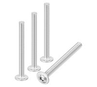 sourcing map 15Pcs M6-1x60mm Flanged Button Head Socket Cap Screws, 304 Stainless Steel Socket Drive Fasteners Bolts, Fully Thread Machine Screws, Silver