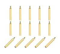 sourcing map 15Pcs Male to Female Thread Spacer Screws, M2.5 x 30mm + 6mm Brass Hex Standoff Screws PCB Motherboard for Drone Quadcopter, Computer and Circuit Board