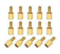 sourcing map 15Pcs Male to Female Thread Spacer Screws, M3 x 6mm + 6mm Brass Hex Standoff Screws PCB Motherboard for Drone Quadcopter, Computer and Circuit Board