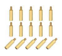sourcing map 15Pcs Male to Female Thread Spacer Screws, M4 x 20mm + 6mm Brass Hex Standoff Screws PCB Motherboard for Drone Quadcopter, Computer and Circuit Board