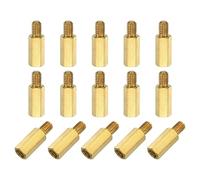 sourcing map 15Pcs Male to Female Thread Spacer Screws, M5 x 15mm + 7mm Brass Hex Standoff Screws PCB Motherboard for Drone Quadcopter, Computer and Circuit Board