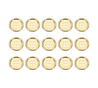 sourcing map 15pcs Metal Button 20mm (0.79") 4 Holes Alloy Round Buttons Craft Sewing Accessories for Clothing DIY Crafts Decoration, Gold