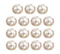 sourcing map 15pcs Metal Button 25mm (0.98") Zinc Alloy Round Buttons Pearl Craft Sewing Accessories for Shirt Jacket DIY Crafts Clothes Decoration, Gold