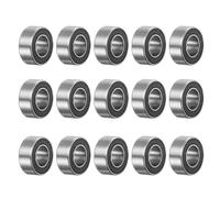 sourcing map 15pcs MR105-2RS Deep Groove Ball Bearings 5x10x4mm Chrome Steel Miniature Bearing Double Sealed Precision Bearings, P6 (ABEC 3)