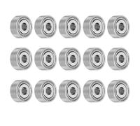 sourcing map 15pcs MR62ZZ Deep Groove Ball Bearings 2x6x2.5mm Chrome Steel Miniature Bearing Double Shielded Precision Bearings, P6 (ABEC 3)