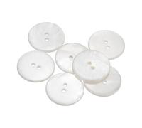 sourcing map 15Pcs Natural Shell Button, 2 Hole 23mm Round Flat Mother of Pearl Buttons for Shirt Coats Suits Jacket Jeans Skirts DIY Sewing Crafts, White