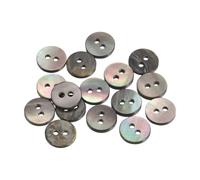 sourcing map 15Pcs Natural Shell Button, 2 Hole 9mm Flat Mother of Pearl Buttons for Shirt Coats Suits Jacket Jeans Skirts DIY Sewing Crafts, Black/Silver
