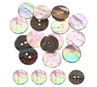 sourcing map 15Pcs Natural Shell Buttons, 18mm 2-Hole Round Shell Craft Sewing Button, Decorative Accessories for Coats, Shirts, Clothing DIY Projects, Natural Color