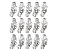 sourcing map 15pcs Nickel-Plated Iron 45 Degree Grease Fitting M6x1mm Metric Thread Hydraulic Grease Nipple Accessories for Car