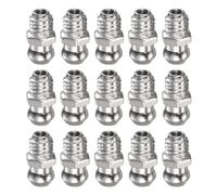 sourcing map 15pcs Nickel-Plated Iron Straight Grease Fitting M6x1mm Metric Thread Hydraulic Grease Nipple Accessories for Car
