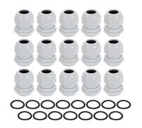 sourcing map 15Pcs PG21 Nylon Cable Glands, Waterproof Cord Grip Connector with Washer, Adjustable 13-18mm Wire Grommet Protectors with Gaskets and Locknut for Junction Box, White