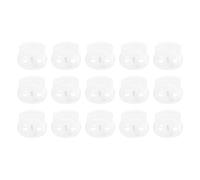 sourcing map 15pcs Plastic Cord Lock Double Hole Spring Toggle Stopper Fasteners Elastic Cord Adjuster Slider for Drawstrings Paracord Shoelaces Clothing Luggage Backpack Camping, Translucent