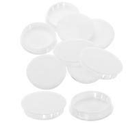 sourcing map 15Pcs Plastic Hole Plugs, 50mm(2") Flush Type Panel Plugs, Round Snap Knockout Locking Plugs for Furniture Insert End Caps Panels, White