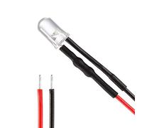 sourcing map 15pcs Red-Blue-Orange 5mm LEDs Prewired Light DC3-6V 20cm Pre Wired LED