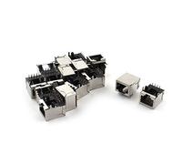 sourcing map 15Pcs RJ45 8 Forward Pins Shielded Modular PCB Jack Connector 18mm