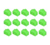 sourcing map 15pcs RJ45 Port Duct Covers Caps Silicone Plugs Protector for Laptop PC Ethernet RJ45 Female Plug, Green