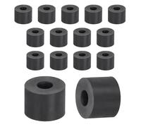 sourcing map 15Pcs Rubber Spacers, 16mm OD, 6mm ID, 12mm Thick Black Round Anti Vibration Rubber Pads Isolation Bushings Washer for Home Cars Boat(0.63"OD x 0.24" ID x 0.47" Thick)