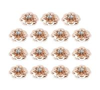 sourcing map 15Pcs Sequin Beaded Flowers Patches, 25mm Handmade Paillette Crystal Applique Sewing Beaded Flower Applique for Dress Bags Headband Decor, Light Pink