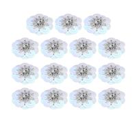 sourcing map 15Pcs Sequin Beaded Flowers Patches, Handmade Paillette Crystal Applique Sewing Beaded Flower Applique for Dress Bags Headband Decor, AB Color