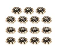 sourcing map 15Pcs Sequin Beaded Flowers Patches, Handmade Paillette Crystal Applique Sewing Beaded Flower Applique for Dress Bags Headband Decor, Coffee