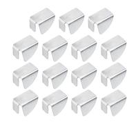sourcing map 15Pcs Shelf Bracket Clips, 10mm Metal Adjustable Shelf Support Clip Triangle-Shape Shelving Brackets Pins for Kitchen Cabinet Bookcase, Silver