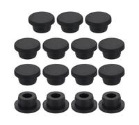 sourcing map 15Pcs Silicone Hole Plug, Waterproof Round Rubber Stoppers Bottle Seal Plugs Tube Pipe End Caps for 19mm/0.75" Hole for Bathtub Bottle, Black