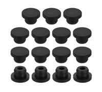 sourcing map 15Pcs Silicone Hole Plug, Waterproof Round Rubber Stoppers Bottle Seal Plugs Tube Pipe End Caps for 14mm/0.55" Hole for Bathtub Bottle, Black