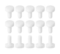 sourcing map 15Pcs Silicone Hole Plug, Waterproof Solid T-Shaped Rubber Stoppers Bottle Seal Tube Pipe Plug End Cap for 3mm/0.12" Hole for Bathtub Bottle, 0.28" Plug Height, White