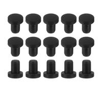 sourcing map 15Pcs Silicone Hole Plug, Waterproof Solid T-Shaped Rubber Stoppers Bottle Seal Tube Pipe Plug End Cap for 4.5mm/0.18" Hole for Bathtub Bottle, 0.24" Plug Height, Black