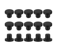 sourcing map 15Pcs Silicone Hole Plug, Waterproof Solid T-Shaped Rubber Stoppers Bottle Seal Tube Pipe Plug End Cap for 10mm/0.39" Hole for Bathtub Bottle, 0.39" Plug Height, Black