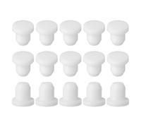 sourcing map 15Pcs Silicone Hole Plug, Waterproof Solid T-Shaped Rubber Stoppers Bottle Seal Tube Pipe Plug End Cap for 6.5mm/0.26" Hole for Bathtub Bottle, 0.28" Plug Height, White