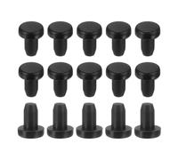 sourcing map 15Pcs Silicone Hole Plug, Waterproof Solid T-Shaped Rubber Stoppers Bottle Seal Tube Pipe Plug End Cap for 2.7mm/0.11" Hole for Bathtub Bottle, 0.2" Plug Height, Black