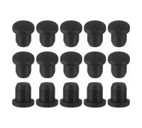 sourcing map 15Pcs Silicone Hole Plug, Waterproof Solid T-Shaped Rubber Stoppers Bottle Seal Tube Pipe Plug End Cap for 9.5mm/0.37" Hole for Bathtub Bottle, 0.31" Plug Height, Black