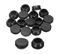 sourcing map 15pcs Silicone Rubber Hole Plugs, Arc Flat Bottle Bottle Hole Stoppers for 28-29mm Inner Snap in Type Locking Plug Cover for Furniture Accessory, Black