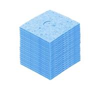 sourcing map 15PCS Soldering Sponge 60 x 60mm Square with Holes Blue Cleaning Pad Welding Tip Iron Replacement for Cleaning Soldering Iron 3mm Natural Thickness 14mm Water Absorption Thickness