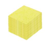 sourcing map 15PCS Soldering Sponge 60 x 60mm Square with Holes Yellow Cleaning Pad Welding Tip Iron Replacement for Cleaning Soldering Iron 1mm Natural Thickness 6mm Water Absorption Thickness